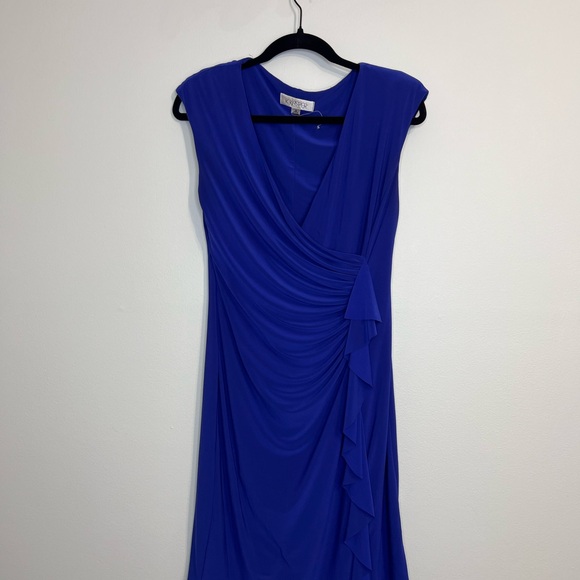 Kasper Dresses & Skirts - K Kasper dress size 6 purple‎ sleeveless faux wrap knee length stretch office